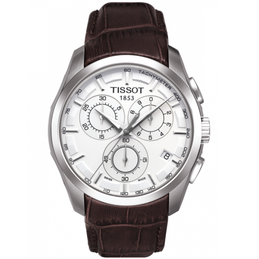 T-CLASSIC COUTURIER QUARTZ CHRONOGRAPH QUARTZ 41MM STEEL SILVER ALLIGATOR