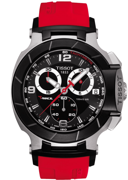 T-SPORT T RACE QUARTZ 45,3MM STEEL BLACK RUBBER