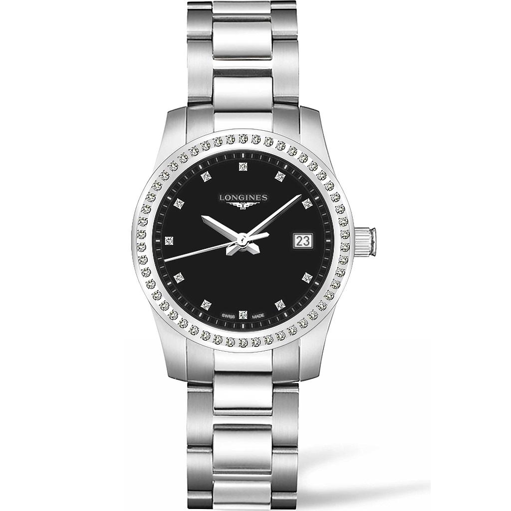 CONQUEST CLASSIC QUARTZ 34MM STEEL BLACK STEEL