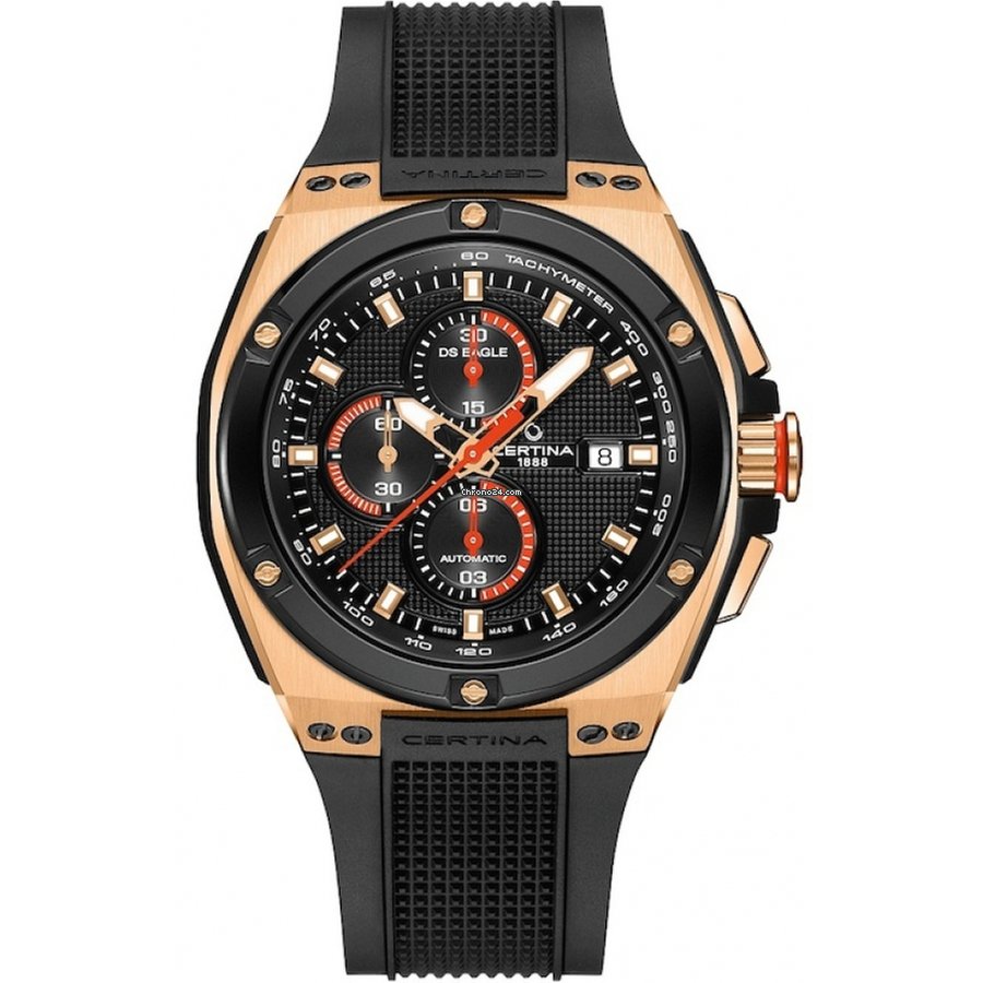 DS EAGLE CHRONOGRAPH AUTOMATIC 46MM STEEL & PVD BLACK RUBBER