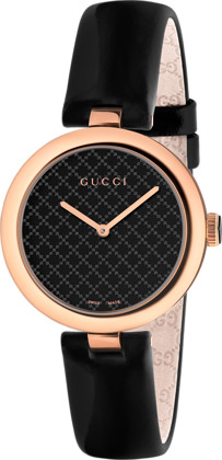 DIAMANTISSIMA SM27 QUARTZ 27MM STEEL & PVD BLACK LEATHER