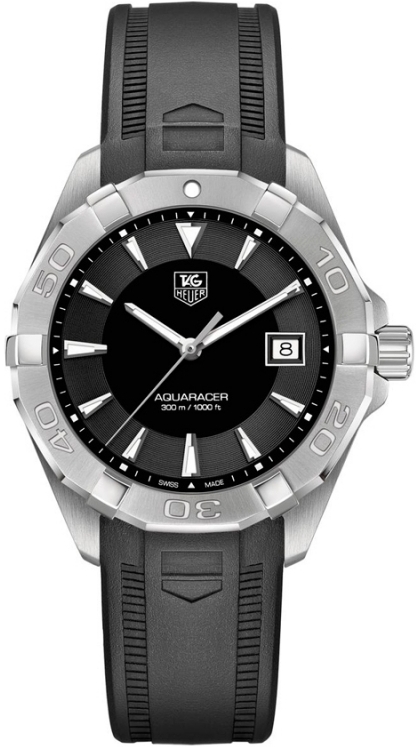 AQUARACER 300M QUARTZ QUARTZ 40,5MM STEEL BLACK RUBBER
