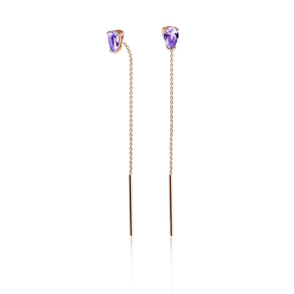 GOLD & ROSES PINK LADY EARRINGS 1.68 18K ROSE GOLD