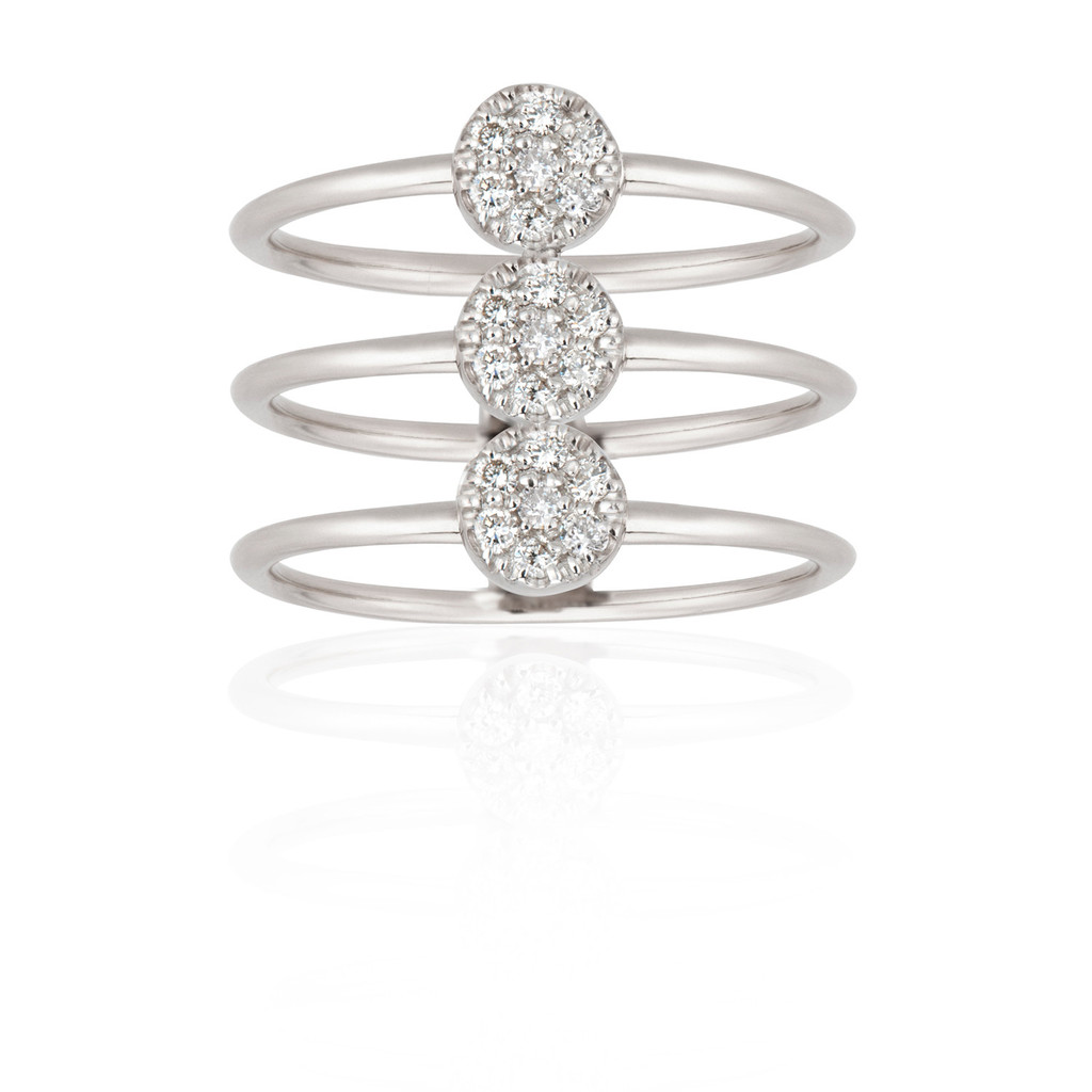 GOLD & ROSES B.T.S. RING 3.96 18K WHITE GOLD 12