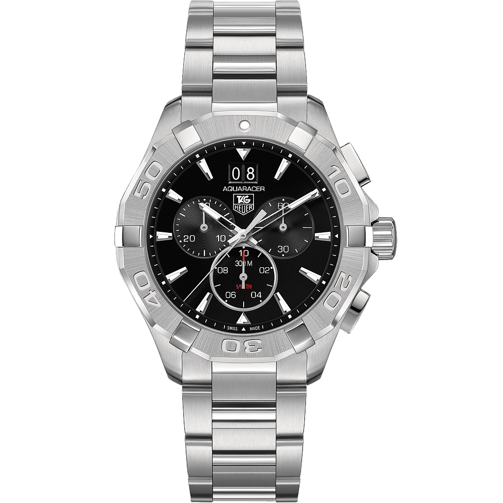 AQUARACER 300M QUARTZ CHRONOGRAPH QUARTZ 43MM STEEL BLACK STEEL