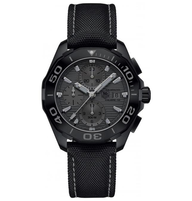 AQUARACER 300M CALIBRE 16 CHRONOGRAPH AUTOMATIC 43MM TITANIUM BLACK TEXTILE