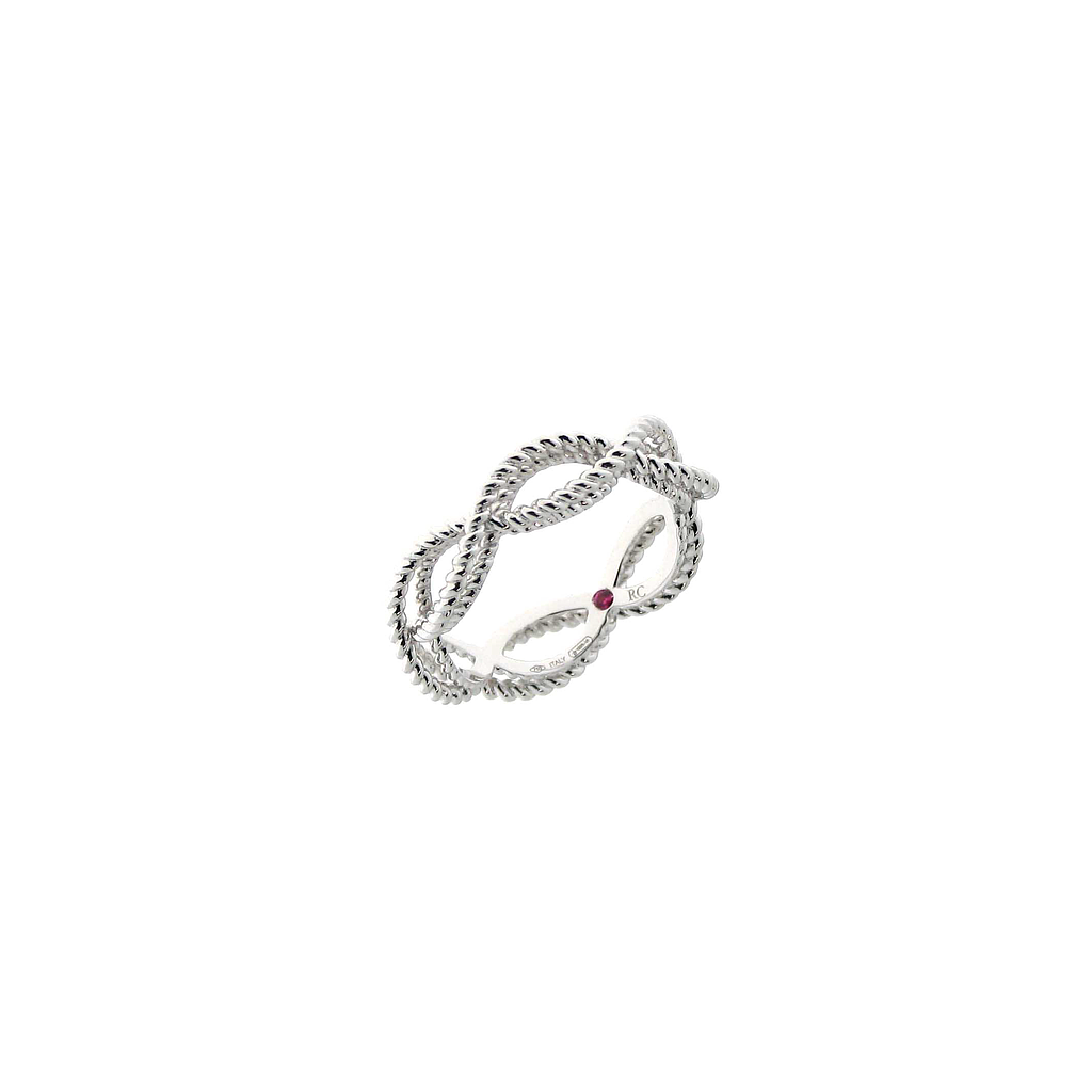 ROBERTO COIN NEW BAROCCO RING 4.57 18K WHITE GOLD 13