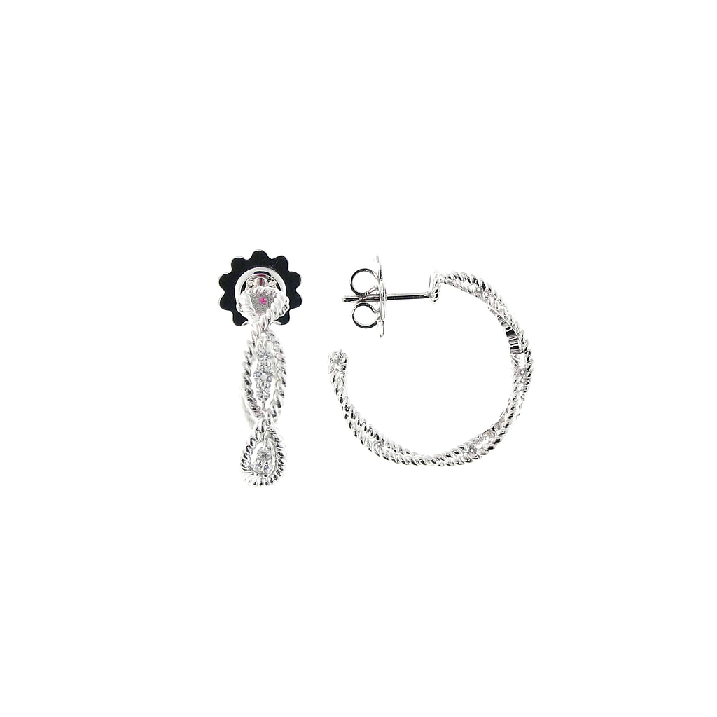 ROBERTO COIN NEW BAROCCO EARRINGS 6.41 18K WHITE GOLD