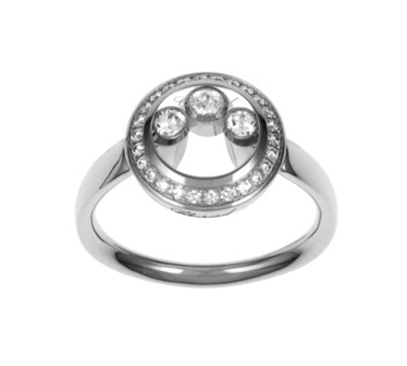 CHOPARD HAPPY CURVES RING T 54 5.4 18K WHITE GOLD 56