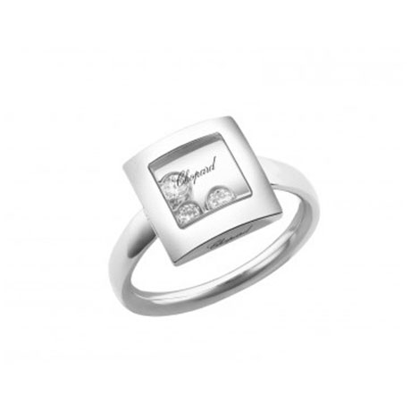 CHOPARD HAPPY DIAMONDS RING 6.92 18K WHITE GOLD 53