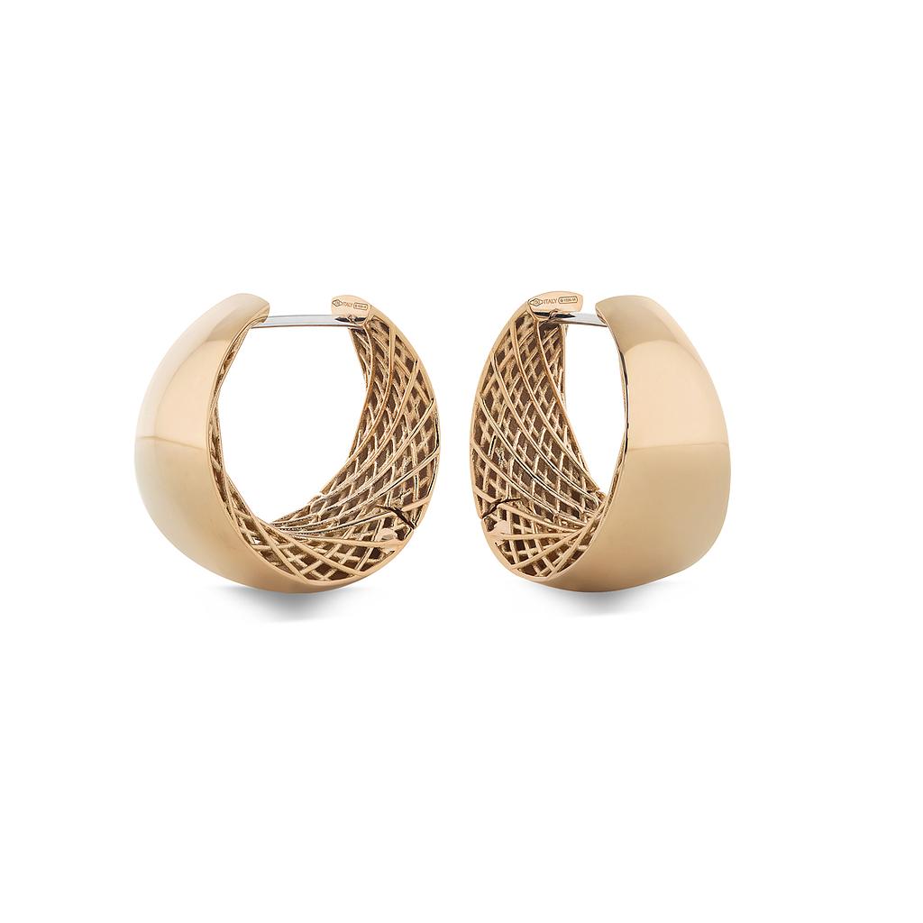 ROBERTO COIN GOLDEN GATE EARRINGS 14.35 18K ROSE GOLD