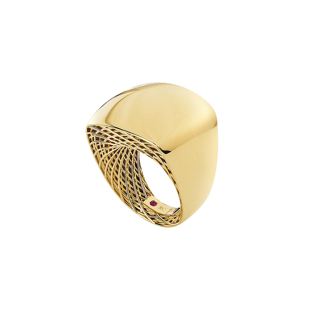 ROBERTO COIN GOLDEN GATE RING 12.32 18K YELLOW GOLD 13