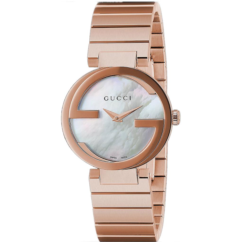 INTERLOCKING SMALL QUARTZ 29MM STEEL & PVD MOTHER OF PEARL STEEL & PVD