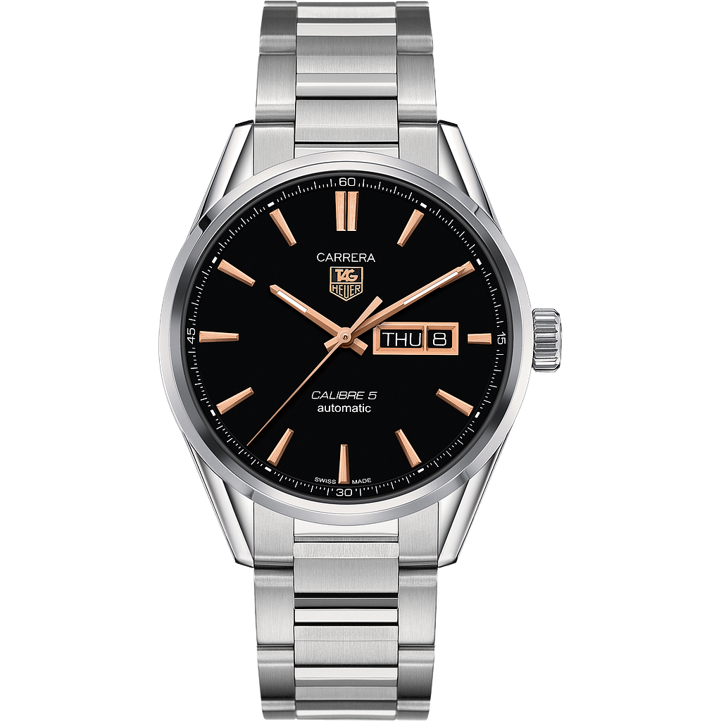 CARRERA CALIBRE 5 DAY DATE AUTOMATIC 41MM STEEL BLACK STEEL