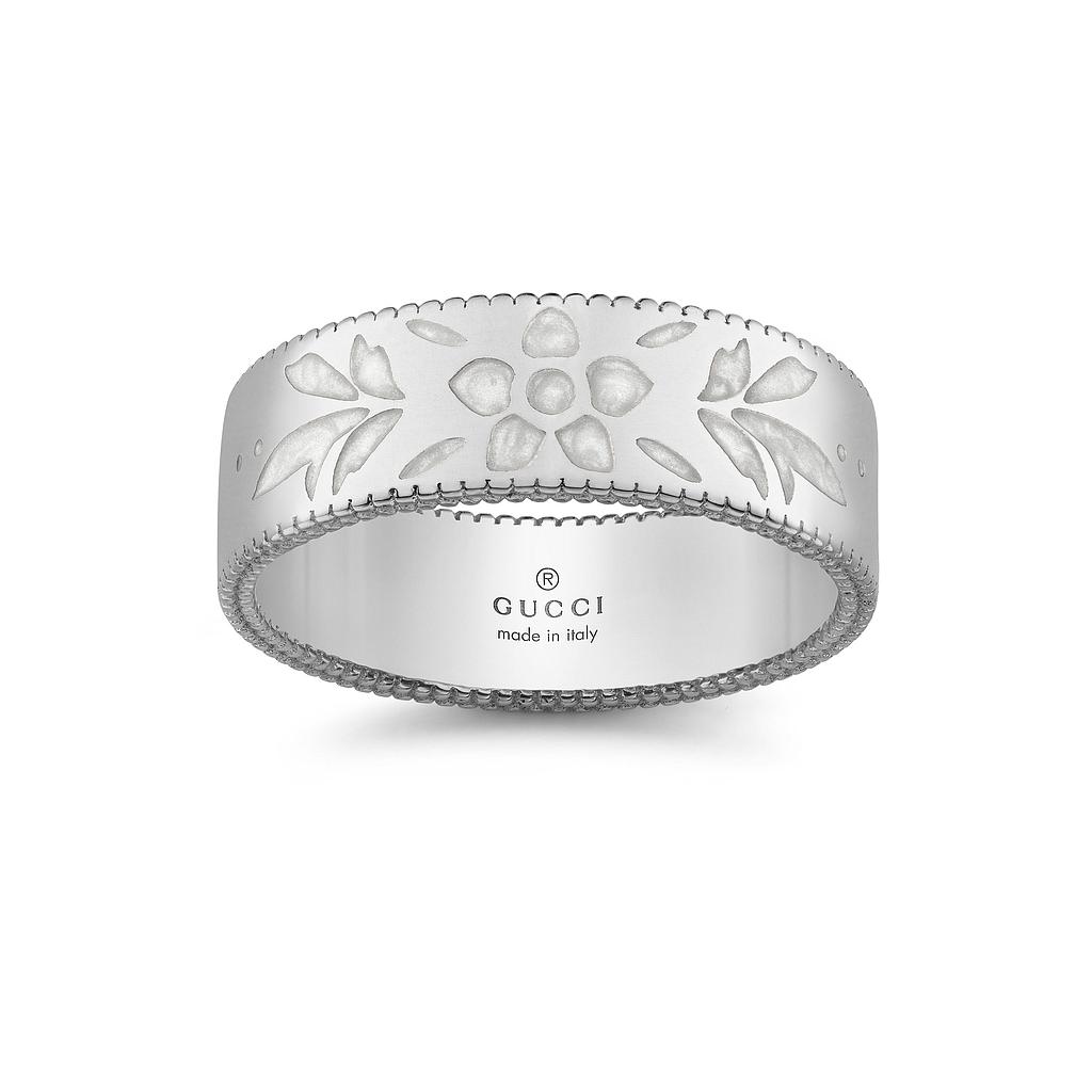GUCCI ICON RING 6.0 18K WHITE GOLD 14