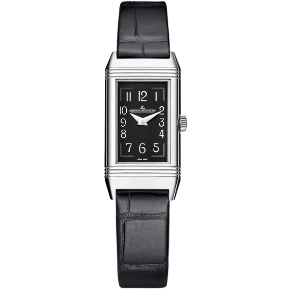 REVERSO ONE RÉÉDITION QUARTZ 16,3MM STEEL BLACK LEATHER