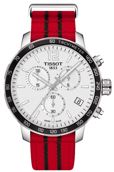 T-SPORT QUICKSTER NBA QUARTZ 42MM STEEL & PVD SILVER TEXTILE