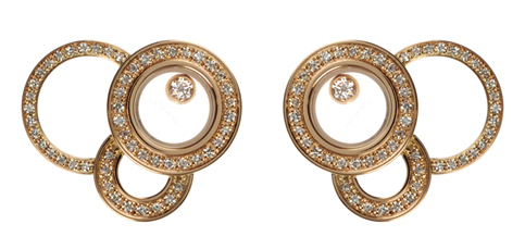 CHOPARD HAPPY BUBBLES EARRINGS 11.5 18K YELLOW GOLD