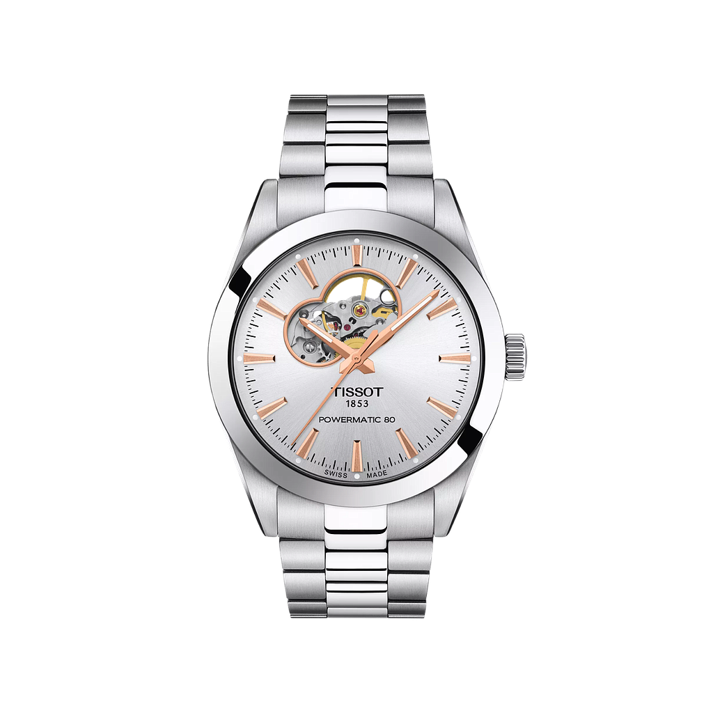 T-SPORT GENTLEMAN OPEN HEART AUTOMATIC 40MM STEEL SILVER STEEL
